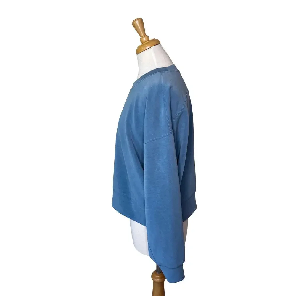 Lululemon Perfectly Oversized Cropped Crew Softstreme Wild Indigo Blue Size 10